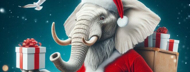 White Elephant Santa Claus